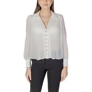 Morgan De Toi Pleated Long Sleeve Blouse Women White Shirts